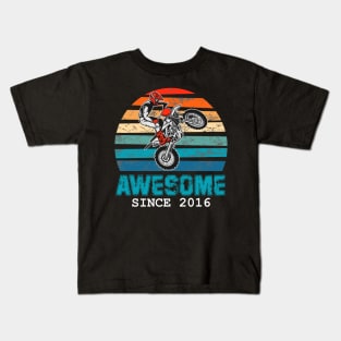 Awesome Since 2016 3rd Years Old dirt bike Kids T-Shirt